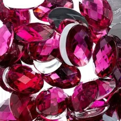 John Bead Oval Acrylic Flat Back Rhinestones, 200pcs