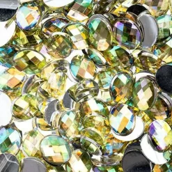 John Bead Oval Acrylic Flat Back Rhinestones, 200pcs