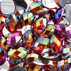 John Bead Oval Acrylic Flat Back Rhinestones, 200pcs