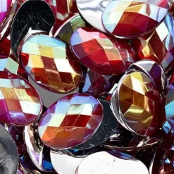 John Bead Oval Acrylic Flat Back Rhinestones, 200pcs