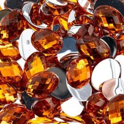 John Bead Oval Acrylic Flat Back Rhinestones, 200pcs