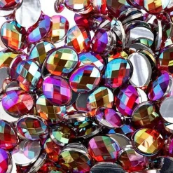 John Bead Oval Acrylic Flat Back Rhinestones, 200pcs
