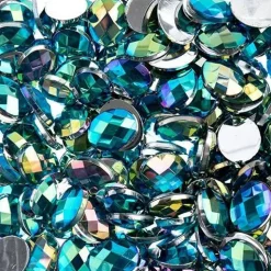 John Bead Oval Acrylic Flat Back Rhinestones, 200pcs