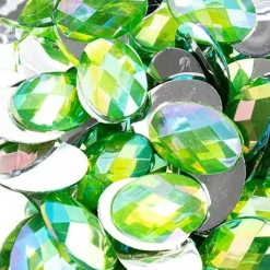 John Bead Oval Acrylic Flat Back Rhinestones, 200pcs