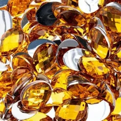 John Bead Oval Acrylic Flat Back Rhinestones, 200pcs