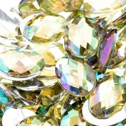 John Bead Oval Acrylic Flat Back Rhinestones, 200pcs
