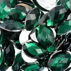 John Bead Oval Acrylic Flat Back Rhinestones, 200pcs