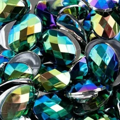 John Bead Oval Acrylic Flat Back Rhinestones, 200pcs