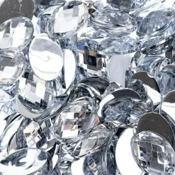 John Bead Oval Acrylic Flat Back Rhinestones, 200pcs