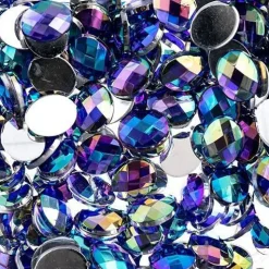 John Bead Oval Acrylic Flat Back Rhinestones, 200pcs