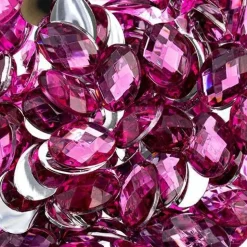 John Bead Oval Acrylic Flat Back Rhinestones, 200pcs