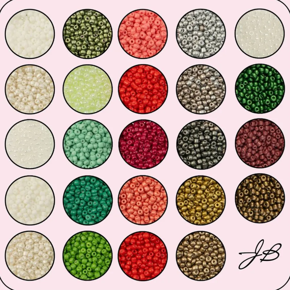 John Bead 12500pcs Assorted 24 Colors Glass Seed Beads 8/0 Jewelry Making Bead Box