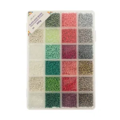 John Bead 12500pcs Assorted 24 Colors Glass Seed Beads 8/0 Jewelry Making Bead Box