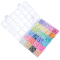 John Bead 12500pcs Assorted 24 Colors Glass Seed Beads 8/0 Jewelry Making Bead Box