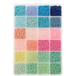 John Bead 12500pcs Assorted 24 Colors Glass Seed Beads 8/0 Jewelry Making Bead Box