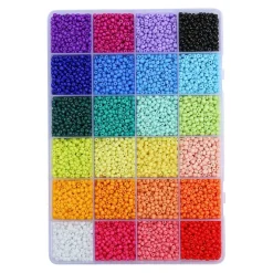 John Bead 12500pcs Assorted 24 Colors Glass Seed Beads 8/0 Jewelry Making Bead Box
