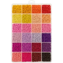 John Bead 12500pcs Assorted 24 Colors Glass Seed Beads 8/0 Jewelry Making Bead Box
