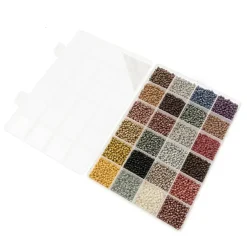 John Bead 12500pcs Assorted 24 Colors Glass Seed Beads 8/0 Jewelry Making Bead Box