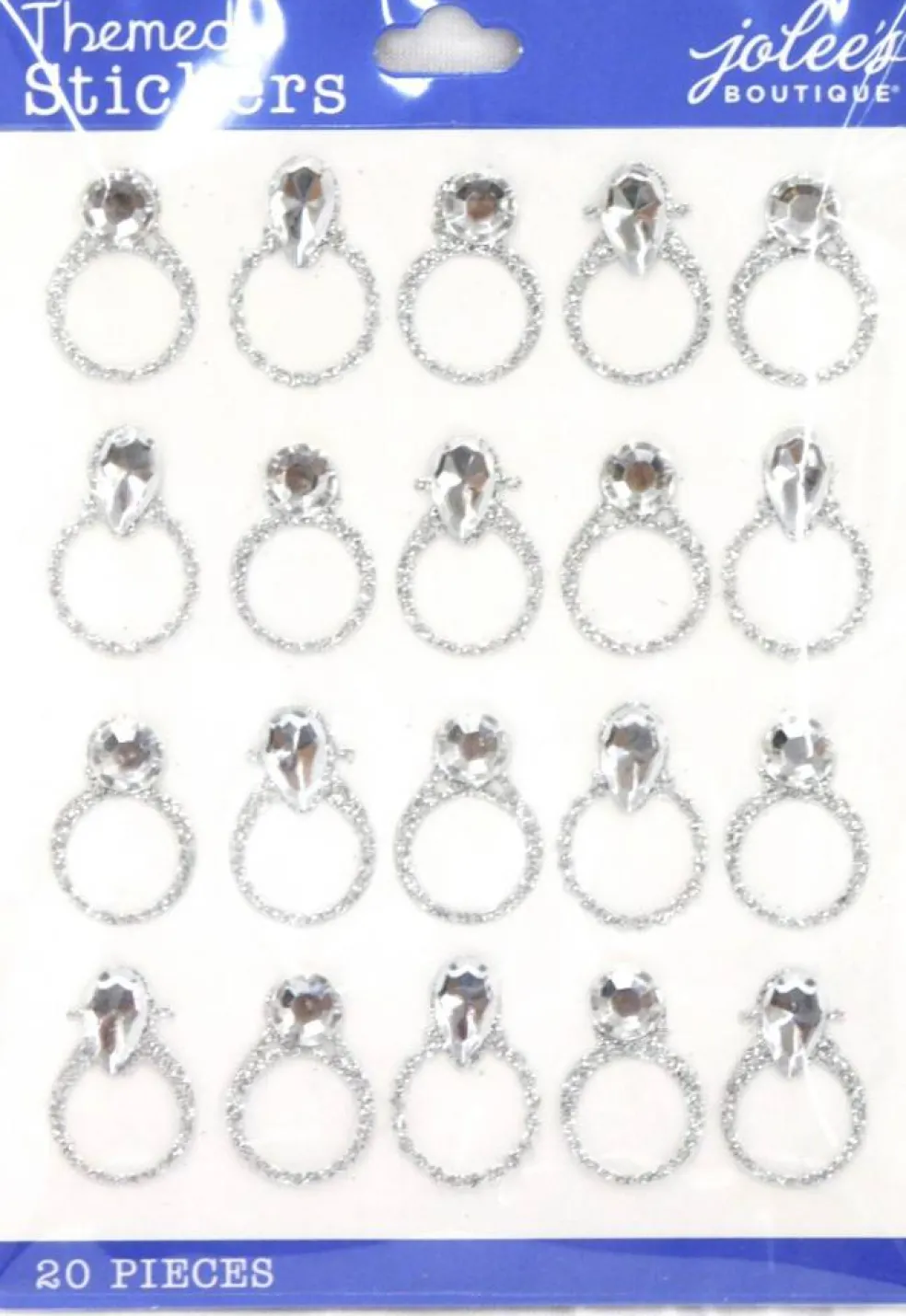 Jolee's Boutique Silver Wedding Rings Repeats Dimensional Stickers