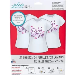 Jolee's Easy Image Transfer 8.5"x11" 24 Sh/Pkg For Light Fabrics 8600165 Made in USA