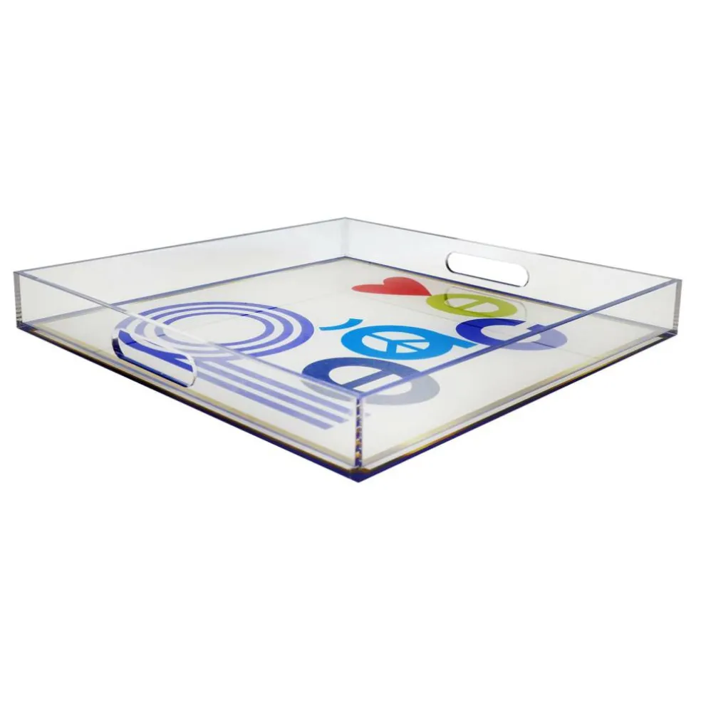 Jonathan Adler x Michaels 12" Abstract Peace Square Acrylic Tabletop Tray