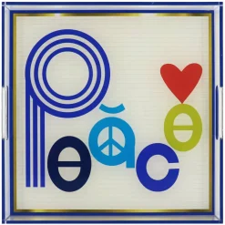 Jonathan Adler x Michaels 12" Abstract Peace Square Acrylic Tabletop Tray