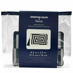Jonathan Adler x Michaels Black & White Op Art Needlepoint Clutch Kit