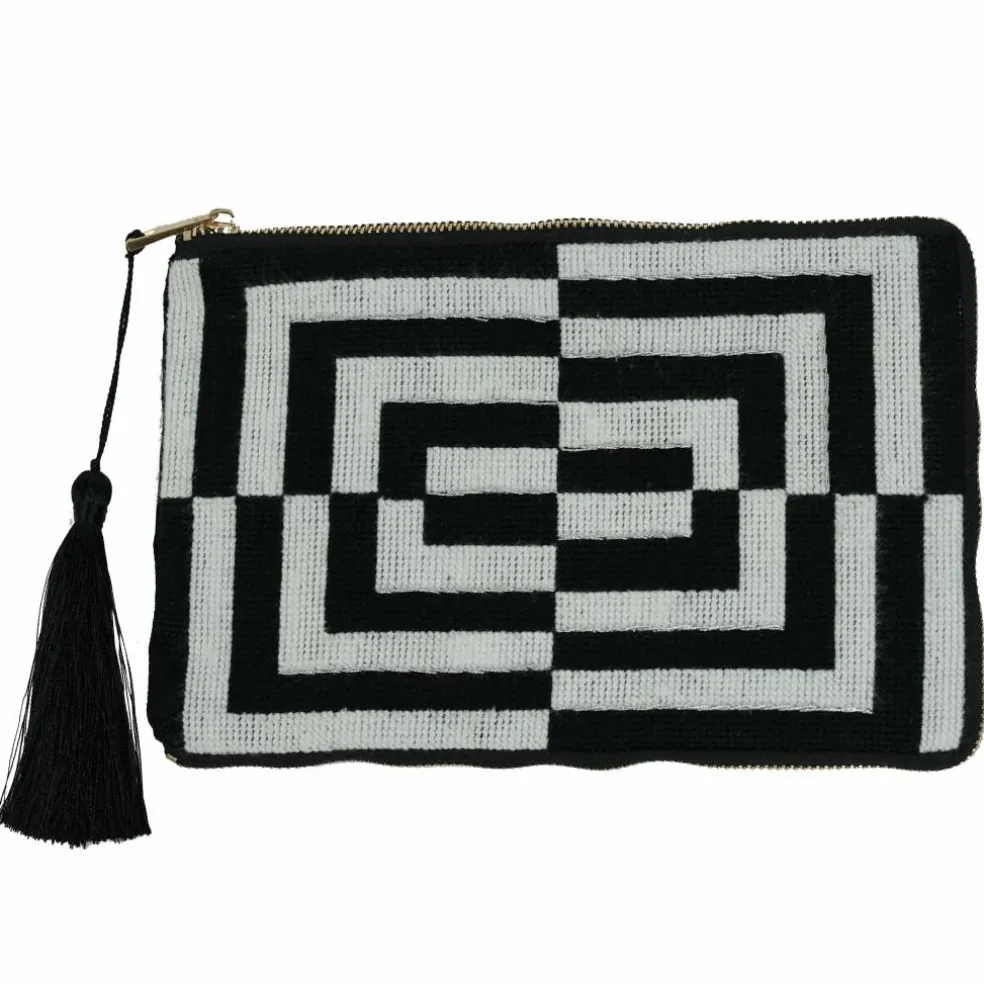 Jonathan Adler x Michaels Black & White Op Art Needlepoint Clutch Kit