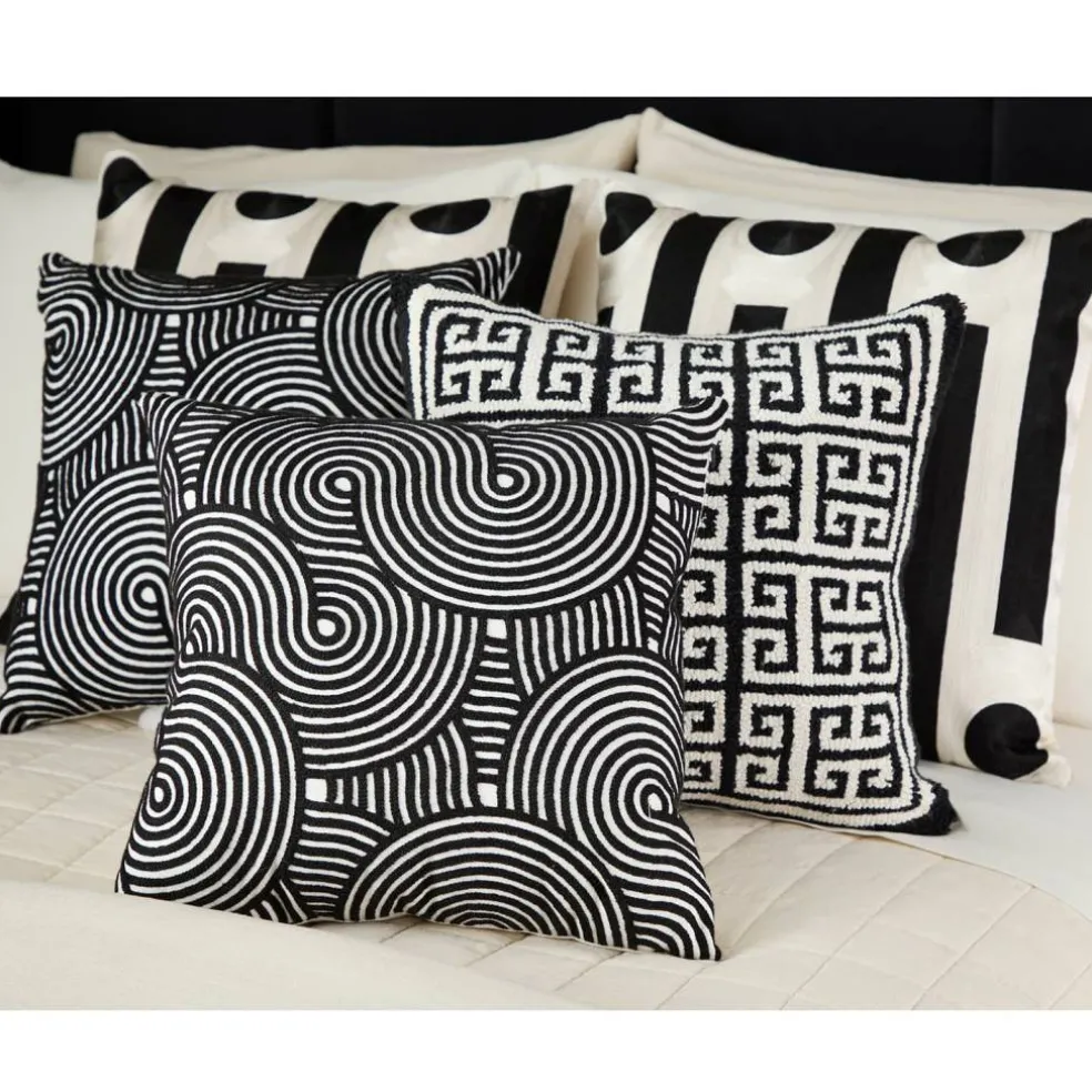 Jonathan Adler x Michaels 18" Black & White Greek Key Tufted Pillow