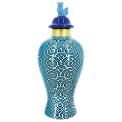 Jonathan Adler x Michaels Blue & White Graphic Swirl Tabletop Ceramic Urn with Lid