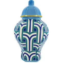 Jonathan Adler x Michaels 8.25" Blue, White & Teal Hudson Ceramic Wall Urn