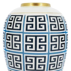 Jonathan Adler x Michaels 9" Blue & White Linear Squares Tabletop Box