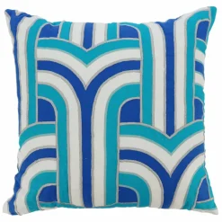 Jonathan Adler x Michaels 18" Blue & White Embroidered Pillow