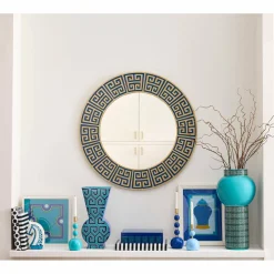 Jonathan Adler x Michaels 36" Blue & Gold Greek Key Wall Mirror