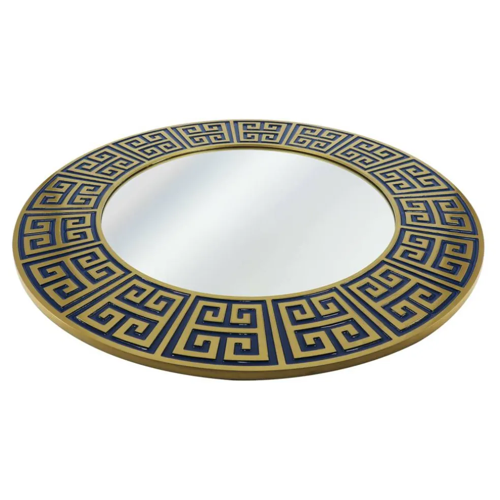 Jonathan Adler x Michaels 36" Blue & Gold Greek Key Wall Mirror