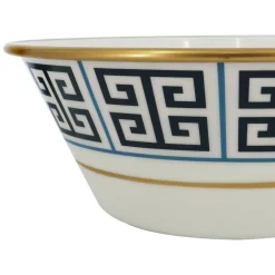 Jonathan Adler x Michaels Blue & White Greek Key Metal Bowl