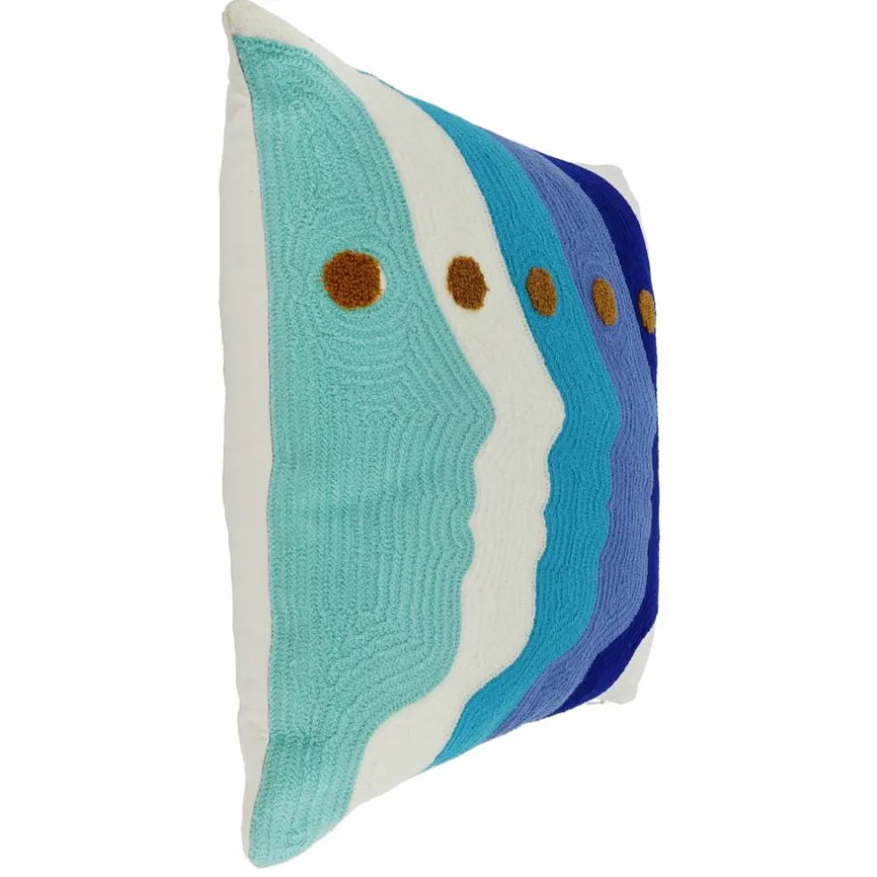 Jonathan Adler x Michaels 18" Blue & White Face Art Embroidered Pillow