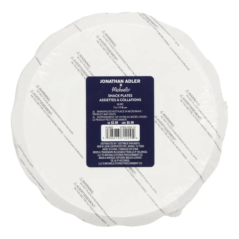 Jonathan Adler x Michaels 7" Bonjour Paper Snack Plates, 10ct.