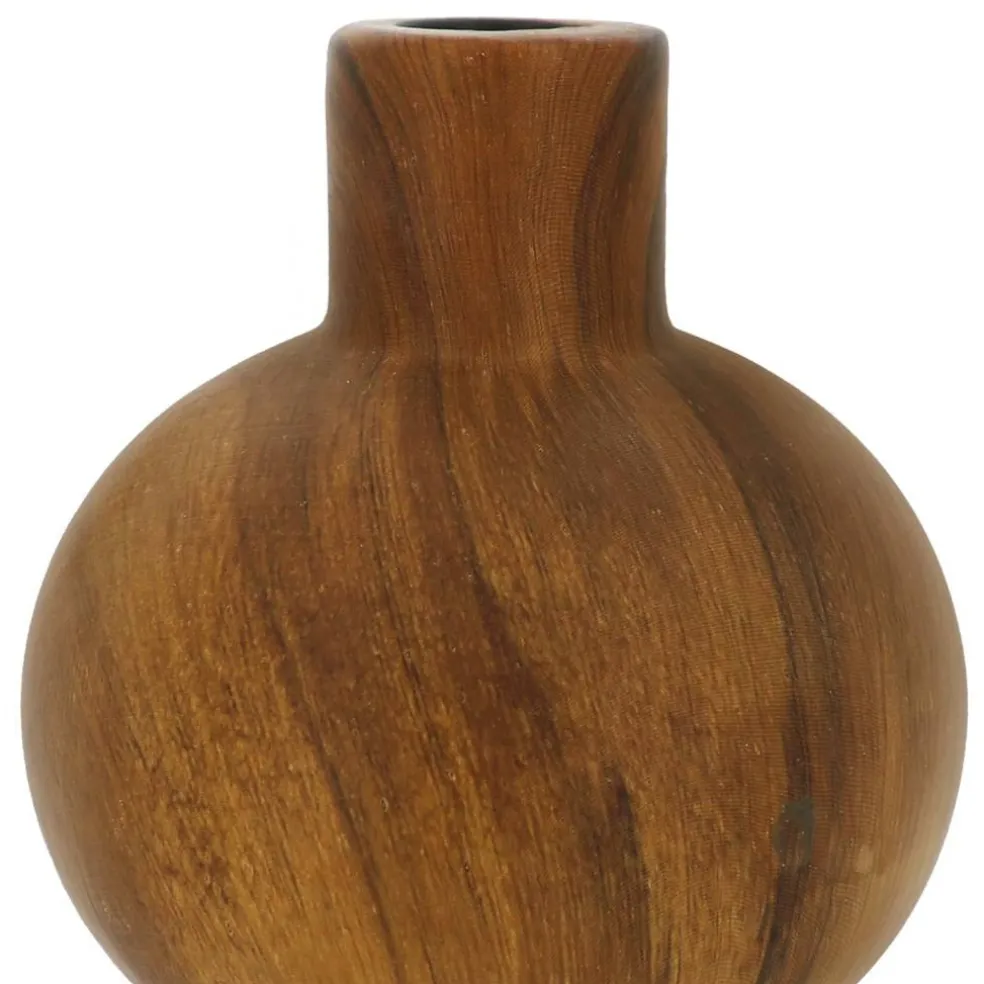 Jonathan Adler x Michaels 6.75" Brown & Black Wood Grain Round Ceramic Taper Candle Holder