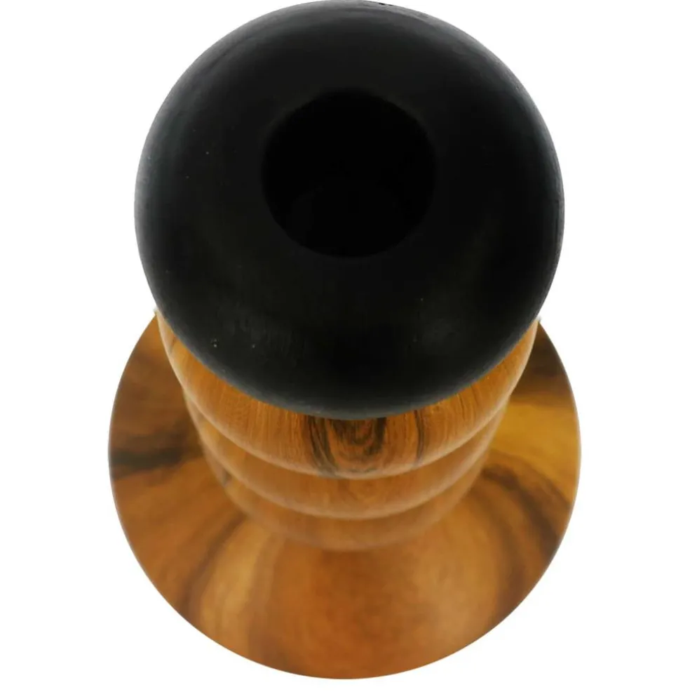 Jonathan Adler x Michaels 9" Brown & Black Wood Grain Bubble Ceramic Taper Candle Holder
