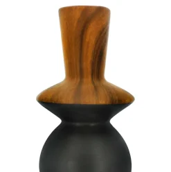 Jonathan Adler x Michaels 9.25" Brown & Black Wood Grain Ceramic Taper Candle Holder