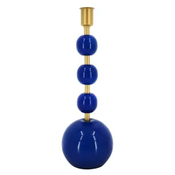 Jonathan Adler x Michaels 11.75" Dark Blue & Gold Metal Tabletop Taper Candle Holder