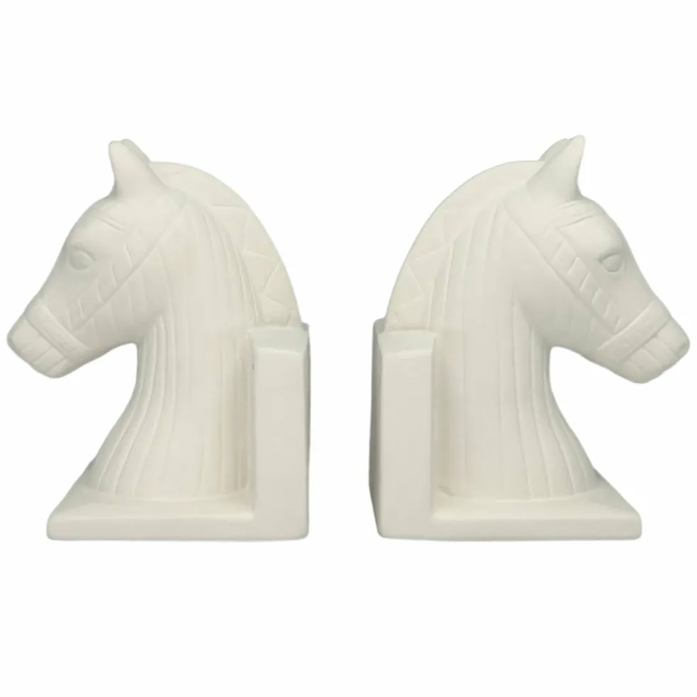 Jonathan Adler x Michaels 7" DIY Ceramic Trojan Horse Book End Set