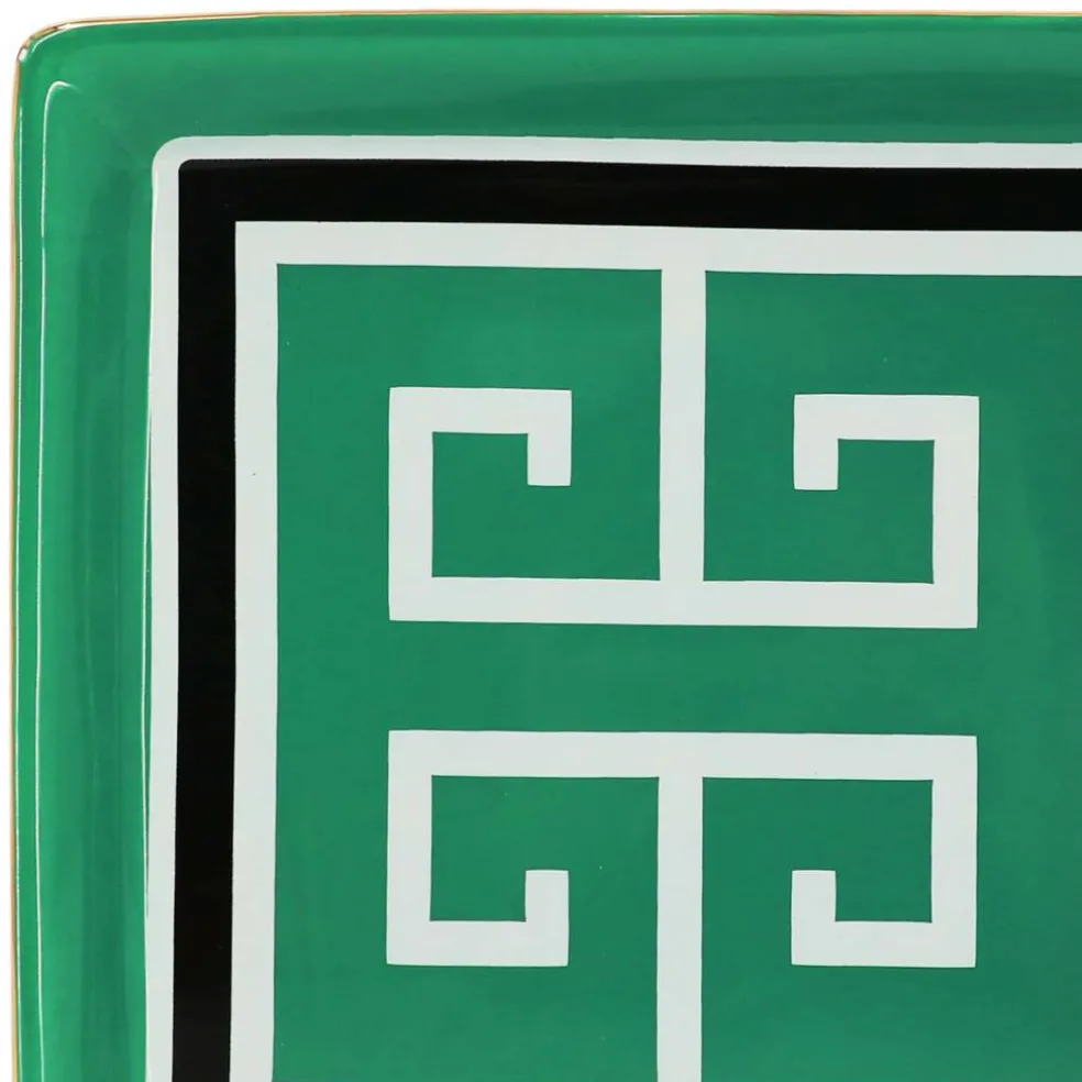 Jonathan Adler x Michaels 7.25" Green & White Greek Key Ceramic Plate
