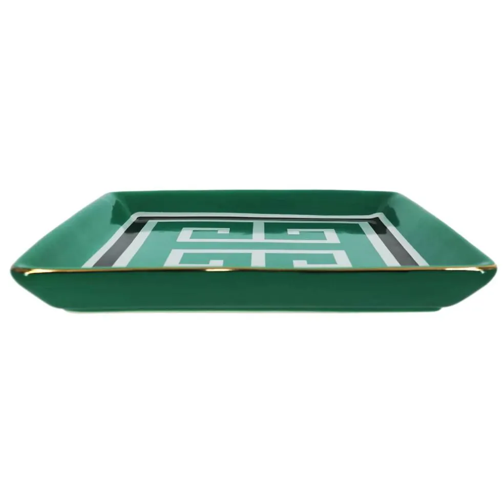 Jonathan Adler x Michaels 7.25" Green & White Greek Key Ceramic Plate