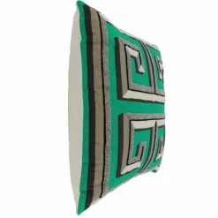 Jonathan Adler x Michaels 20" Green Greek Key Embroidered Pillow