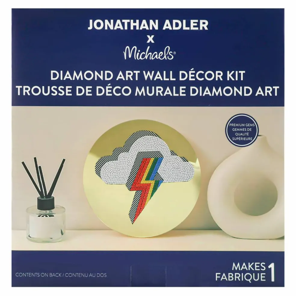 Jonathan Adler x Michaels 7.75" Lightning Rainbow Diamond Art Wall Décor Kit