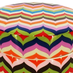 Jonathan Adler x Michaels 5.5" Multicolor Chevron Ceramic Container with Lid