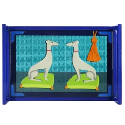 Jonathan Adler x Michaels 15" Multicolor Greyhound Pair Metal Tray