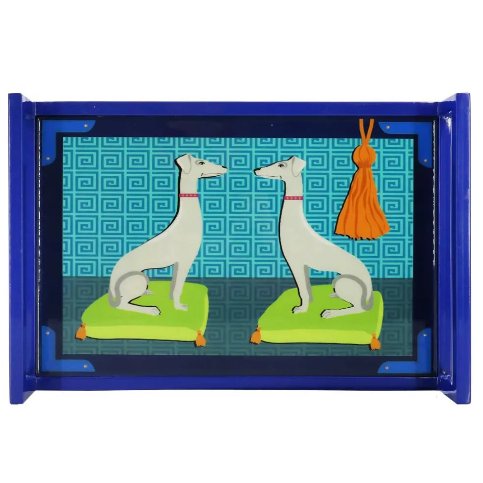 Jonathan Adler x Michaels 15" Multicolor Greyhound Pair Metal Tray